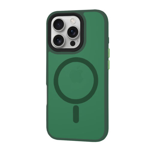 iPhone 16 PRO umbris HaloFrost MagSafe plastikust taguse ja silikoonist raamiga Midnight Green 2