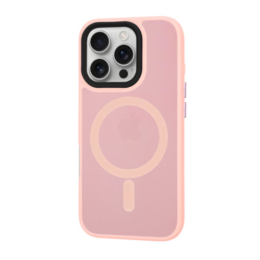 iPhone 16 PRO umbris HaloFrost MagSafe plastikust taguse ja silikoonist raamiga Pink 2