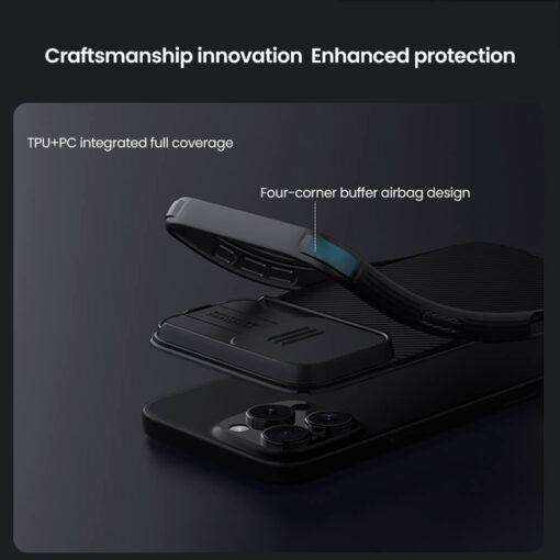 iPhone 16 PRO umbris Nillkin CamShield PRO plastikust taguse ja silikoonist raamiga black 6