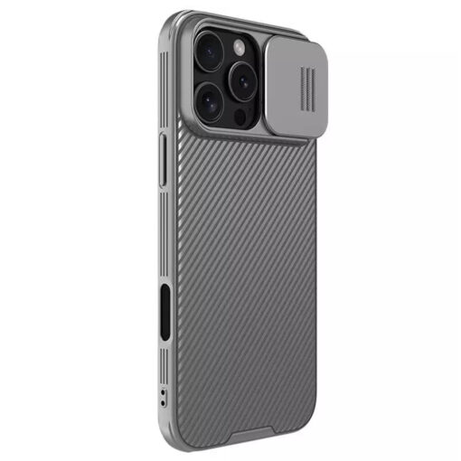 iPhone 16 PRO umbris Nillkin CamShield PRO plastikust taguse ja silikoonist raamiga titanium gray 3