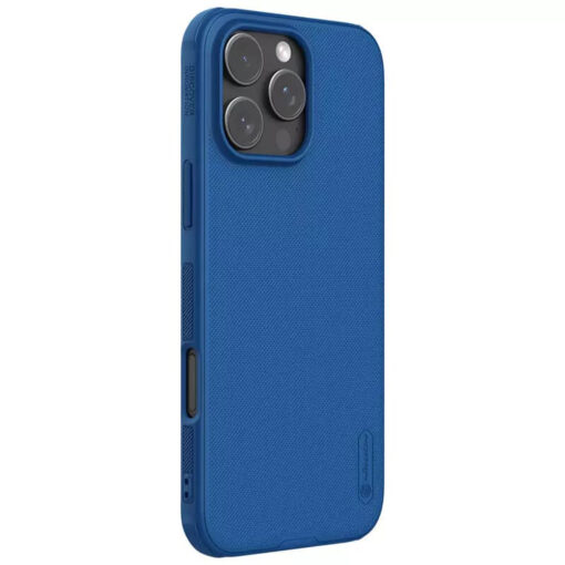 iPhone 16 PRO umbris Nillkin Super Frosted Shield Pro plastikust taguse ja silikoonist raamiga blue 3