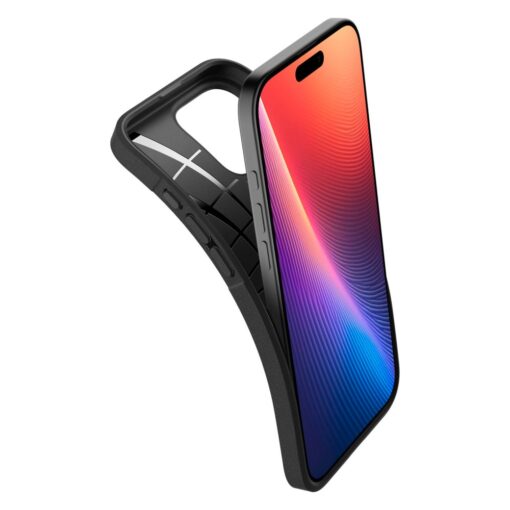 iPhone 16 PRO umbris Spigen Core Armor plastikust taguse ja silikoonist raamiga must 2