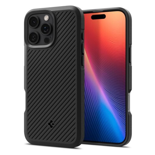 iPhone 16 PRO umbris Spigen Core Armor plastikust taguse ja silikoonist raamiga must