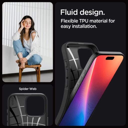 iPhone 16 PRO umbris Spigen Core Armor plastikust taguse ja silikoonist raamiga must 6