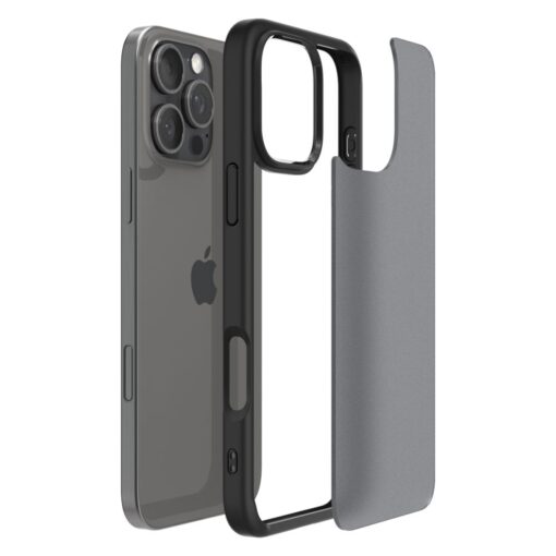 iPhone 16 PRO umbris Spigen Ultra Hybrid plastikust taguse ja silikoonist raamiga frost black 4