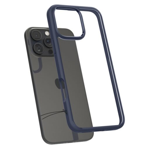 iPhone 16 PRO umbris Spigen Ultra Hybrid plastikust taguse ja silikoonist raamiga navy blue 1