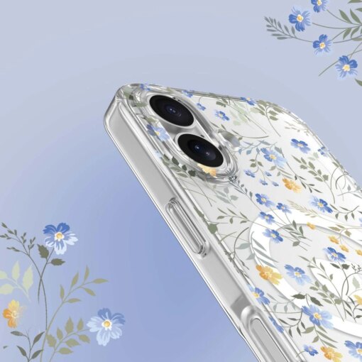 iPhone 16 umbris MagMood MagSafe plastikust taguse ja silikoonist raamiga spring flowers 2