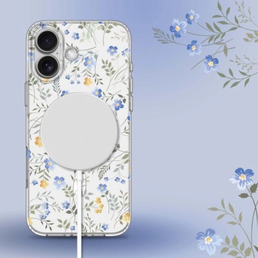 iPhone 16 umbris MagMood MagSafe plastikust taguse ja silikoonist raamiga spring flowers 3