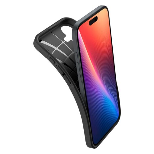 iPhone 16 umbris Spigen Core Armor plastikust taguse ja silikoonist raamiga must 3