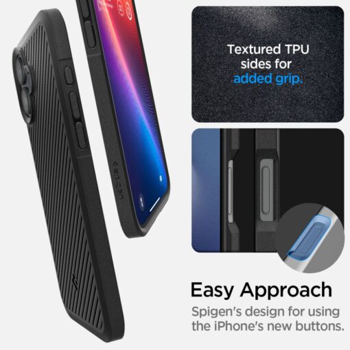 iPhone 16 umbris Spigen Core Armor plastikust taguse ja silikoonist raamiga must 6