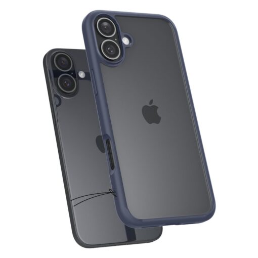 iPhone 16 umbris Spigen Ultra Hybrid plastikust taguse ja silikoonist raamiga navy blue 1