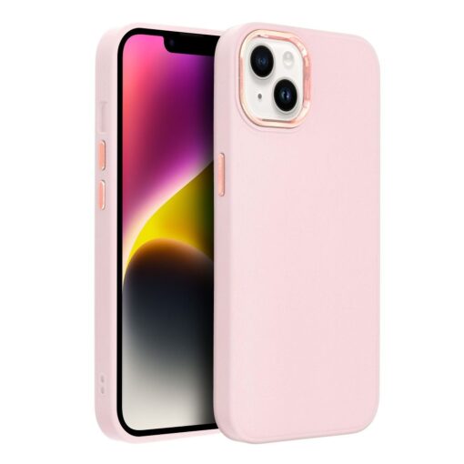 iPhone 16 Plus umbris tugevast silikoonist FRAME puudriroosa 1