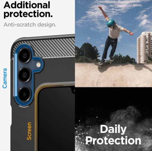 Samsung A16 umbris Spigen Rugged Armor umbris silikoonist matte black 11