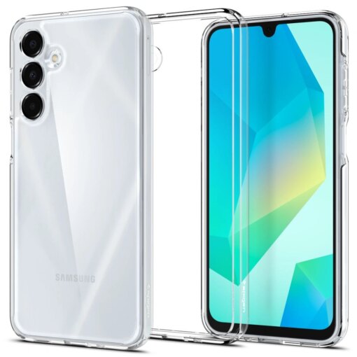 Samsung A16 umbris Spigen Ultra Hybrid plastikust taguse ja silikoonist raamiga crystal clear