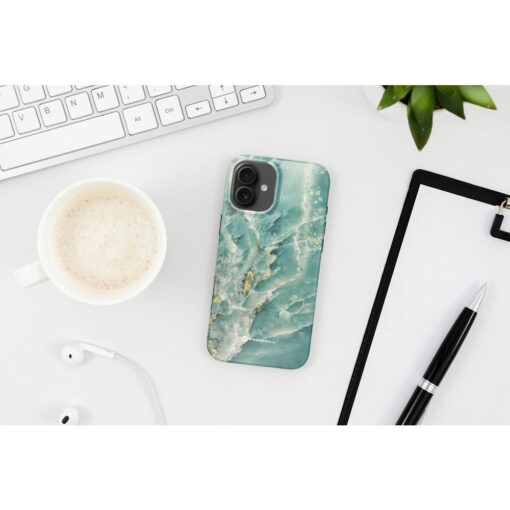 iPhone 16 PLUS umbris MagSafe Mirage green marble 1