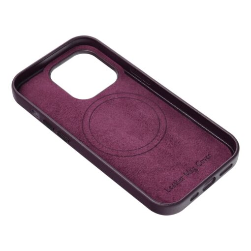 iPhone 16 kunstnahast MagSafe umbris dark violet 2