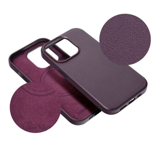 iPhone 16 kunstnahast MagSafe umbris dark violet 4