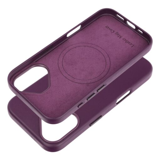 iPhone 16 kunstnahast MagSafe umbris dark violet 5