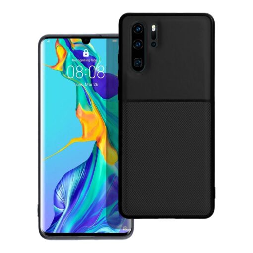 Huawei P30 PRO umbris Noble silikoonist serva ja tekstiilist tagusega must