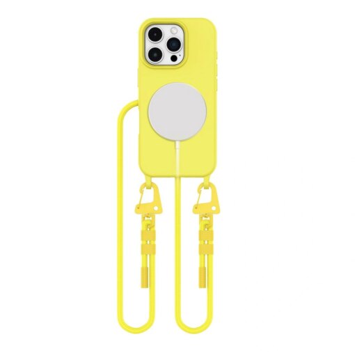 iPhone 16 PRO MAX umbris Magnecklace silikoonist MagSafe kaelapaelaga canary yellow