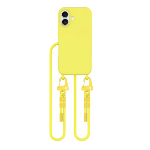 iPhone 16 umbris Magnecklace silikoonist MagSafe kaelapaelaga canary yellow 1