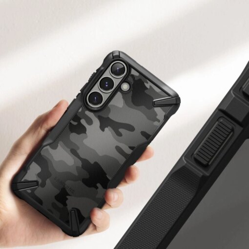 Samsung Galaxy S25 Plus umbris Ringke Fusion X plastikust taguse ja silikoonist servadega camo 5