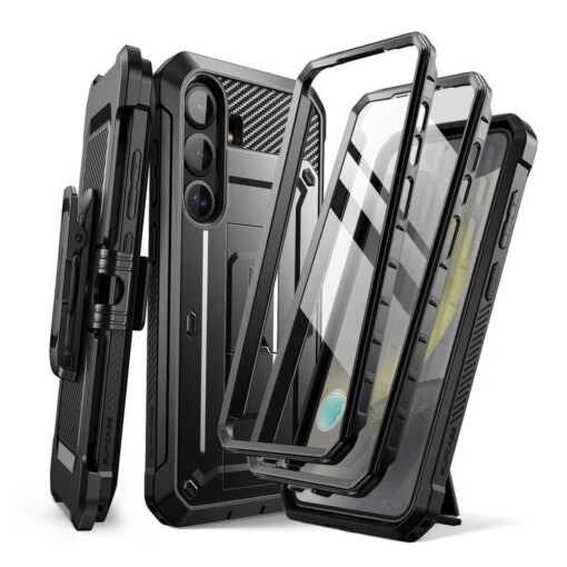 Samsung Galaxy S25 Plus umbris Supcase Unicorn Beetle Pro plastikust taguse ja silikoonist servadega varuklaasiga must