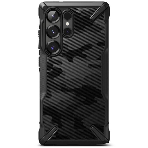 Samsung Galaxy S25 Ultra umbris Ringke Fusion X plastikust taguse ja silikoonist servadega camo 2