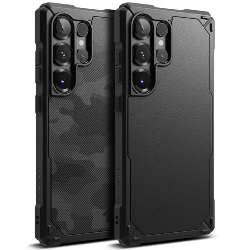 Samsung Galaxy S25 Ultra umbris Ringke Rugged Gear plastikust taguse ja silikoonist servadega camo must 3