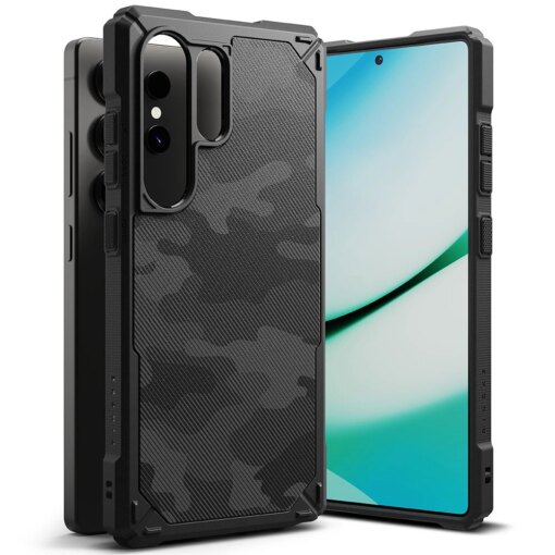 Samsung Galaxy S25 Ultra umbris Ringke Rugged Gear plastikust taguse ja silikoonist servadega camo must