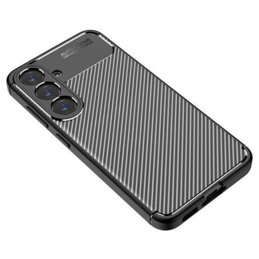 Samsung S25 PLUS umbris silikoonist Carbonfiber must 1