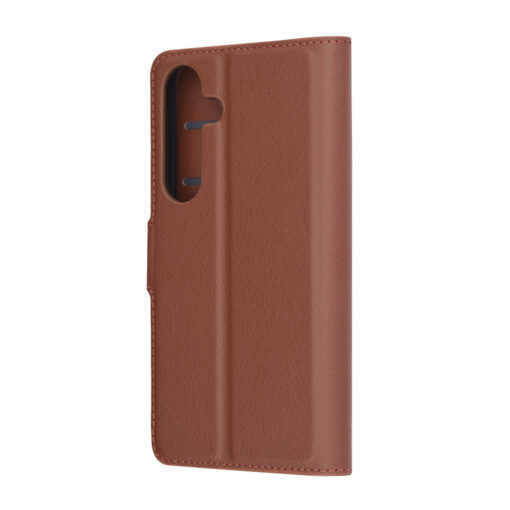 Samsung S25 kunstnahast kaaned Leather Folio pruun 4