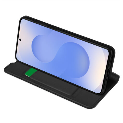 Samsung S25 kunstnahast kaaned Magskin Book must 3