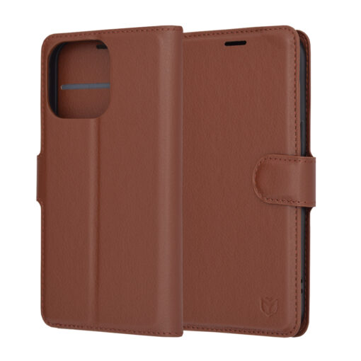 iPhone 13 Pro kunstnahast kaaned Leather Folio pruun