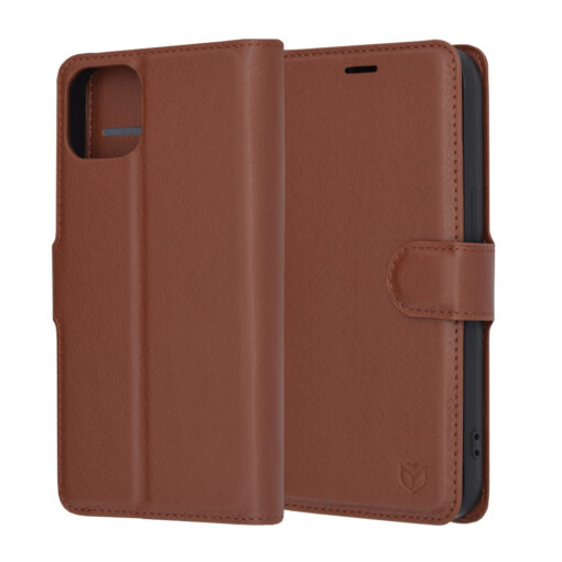 iPhone 13 kunstnahast kaaned Leather Folio pruun