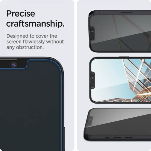 iPhone 16e kaitseklaas privaatsufiltriga Spigen GLAS.tR Slim privacy 3