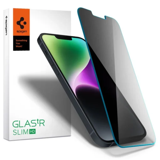 iPhone 16e kaitseklaas privaatsufiltriga Spigen GLAS.tR Slim privacy 4