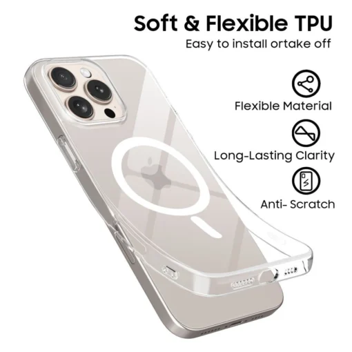 iPhone 16e umbris Flexair MagSafe plastikust taguse ja silikoonist servadega 4