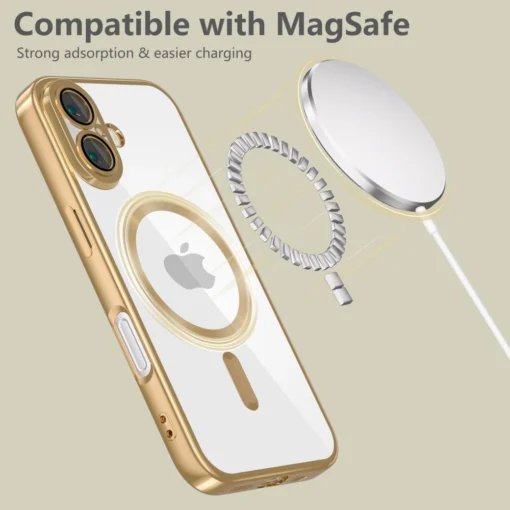 iPhone 16e umbris MagSafe Magflex laikiva kuldse viimistlusega silikoonist 2