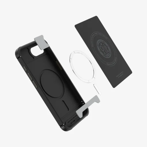 iPhone 16e umbris Spigen Core Armor plastikust taguse ja silikoonist raamiga must 4
