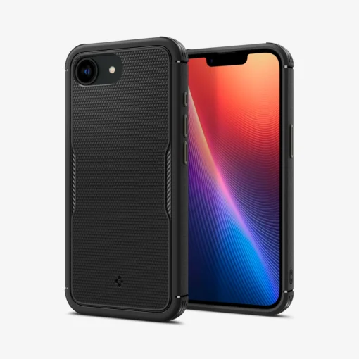 iPhone 16e umbris Spigen Core Armor plastikust taguse ja silikoonist raamiga must 5