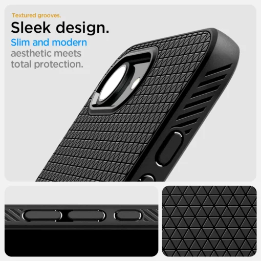 iPhone 16e umbris Spigen Liquid Air silikoonist matte black 4