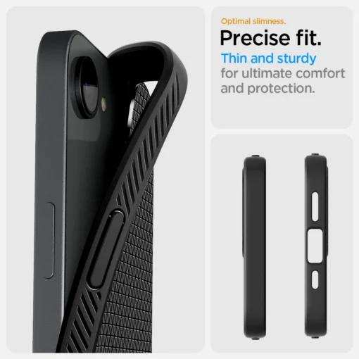 iPhone 16e umbris Spigen Liquid Air silikoonist matte black 5