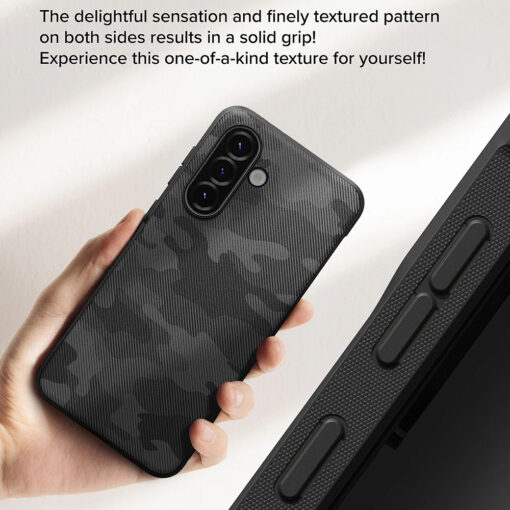 Samsung A36 A56 umbris Ringke Onyx silikoonist servadega ja mati pinnaga must kamo 3