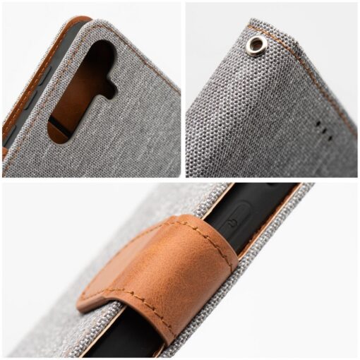 Samsung A36 kaaned JEANS teksiilist ja kunstnahast hall 6