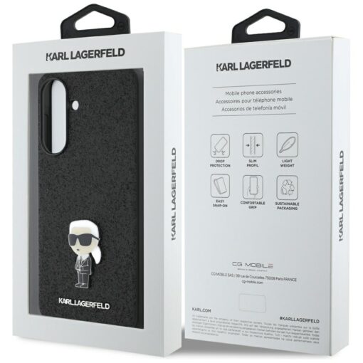 Samsung A36 umbris silikoonist servadega Karl Lagerfeld KLHCSA36GKNPSK Glitter Fixed Ikonik Logo 5