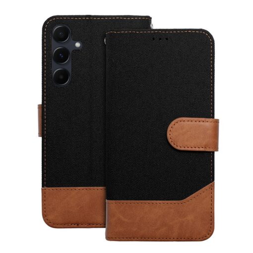 Samsung A56 kaaned JEANS teksiilist ja kunstnahast must 4