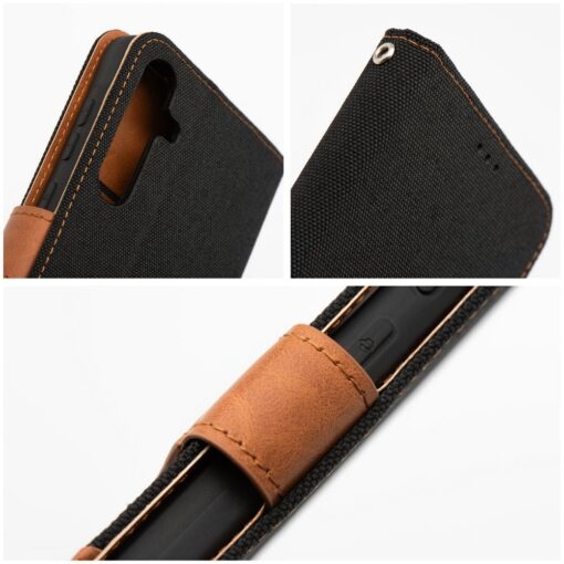 Samsung A56 kaaned JEANS teksiilist ja kunstnahast must 6