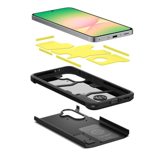 Samsung A56 umbris Spigen Tough Armor plastikust taguse ja silikoonist raamiga must 5