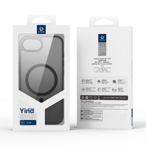 iPhone 16e umbris MagSafe Dux Ducis YIND plastikust taguse ja silikoonist servaga must 1